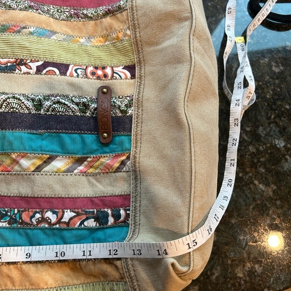 Bongo Y2K patchwork canvas tote. EUC. Boho. Hippie. Pockets and storage. Artsy - Picture 13 of 15